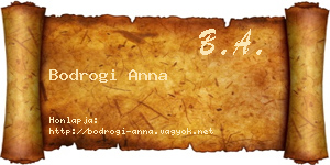 Bodrogi Anna névjegykártya