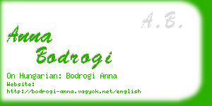 anna bodrogi business card